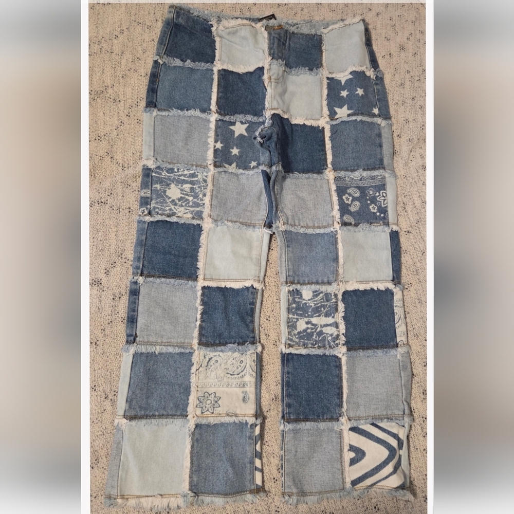 Vintage Y2k No Boundaries Patchwork Denim Jeans -… - image 2
